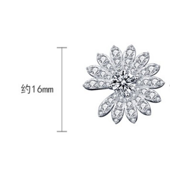 Certified 1ct. t.w. Diamond Moissanite Daisy Flower Stud Earrings NEW - Picture 4 of 10